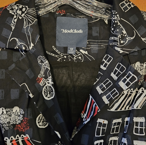 Modcloth patterned sleeveless dress 1x - Picture 3 of 4